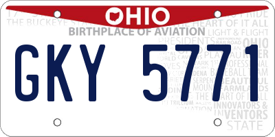 OH license plate GKY5771