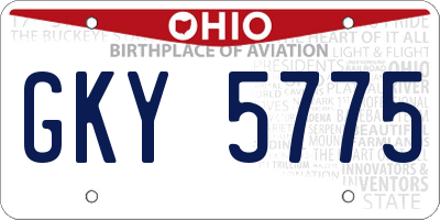 OH license plate GKY5775