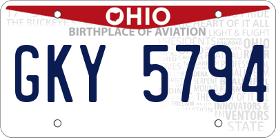 OH license plate GKY5794