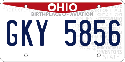 OH license plate GKY5856