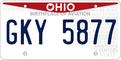 OH license plate GKY5877