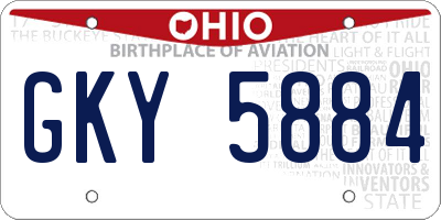 OH license plate GKY5884