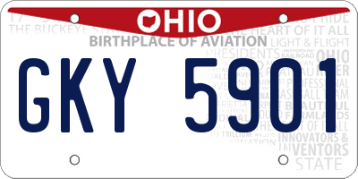 OH license plate GKY5901