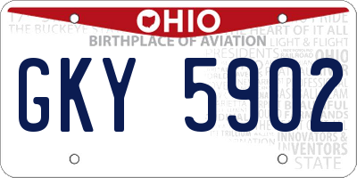 OH license plate GKY5902