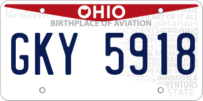OH license plate GKY5918