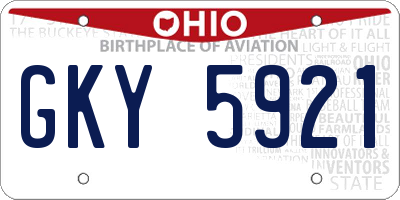 OH license plate GKY5921