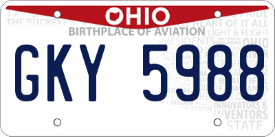 OH license plate GKY5988