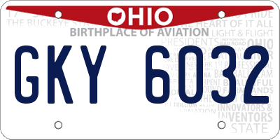 OH license plate GKY6032