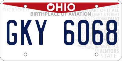 OH license plate GKY6068