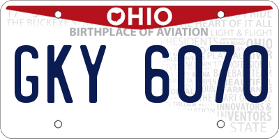 OH license plate GKY6070
