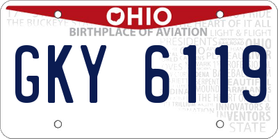 OH license plate GKY6119