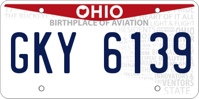 OH license plate GKY6139
