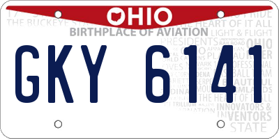 OH license plate GKY6141