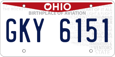 OH license plate GKY6151