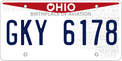 OH license plate GKY6178