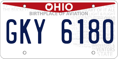 OH license plate GKY6180