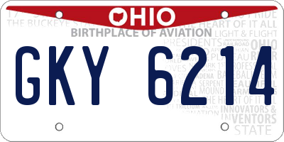 OH license plate GKY6214