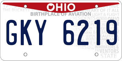 OH license plate GKY6219