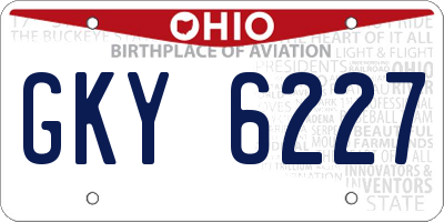 OH license plate GKY6227