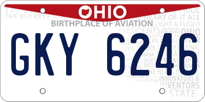 OH license plate GKY6246