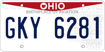 OH license plate GKY6281