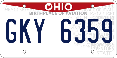OH license plate GKY6359