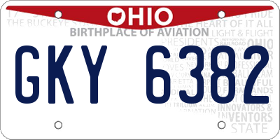 OH license plate GKY6382
