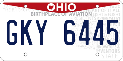 OH license plate GKY6445