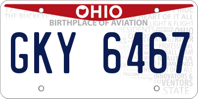 OH license plate GKY6467