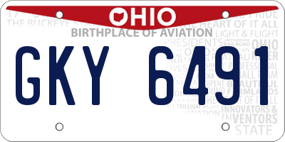 OH license plate GKY6491