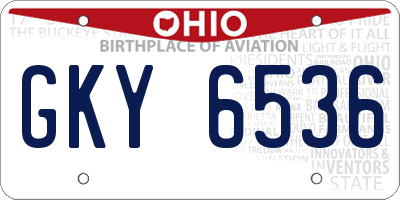 OH license plate GKY6536