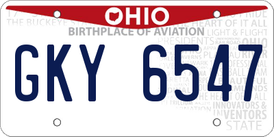 OH license plate GKY6547