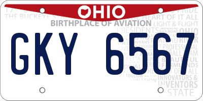 OH license plate GKY6567