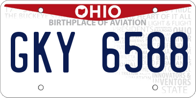 OH license plate GKY6588