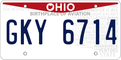 OH license plate GKY6714