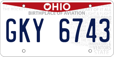OH license plate GKY6743