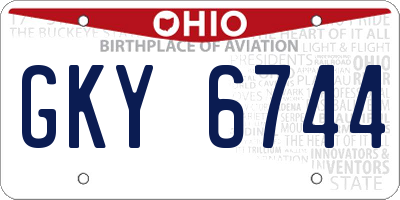 OH license plate GKY6744