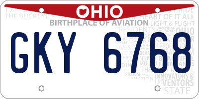 OH license plate GKY6768