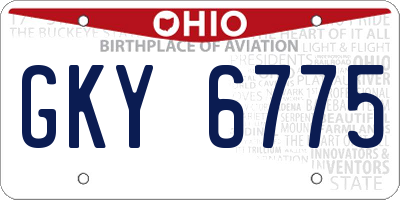 OH license plate GKY6775
