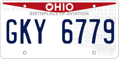 OH license plate GKY6779