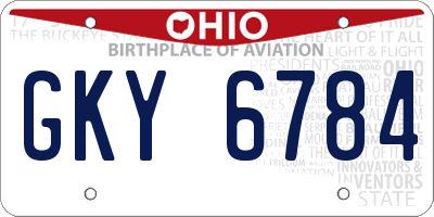 OH license plate GKY6784