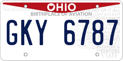 OH license plate GKY6787