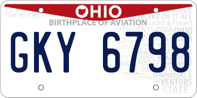 OH license plate GKY6798