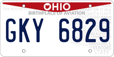 OH license plate GKY6829