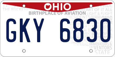OH license plate GKY6830
