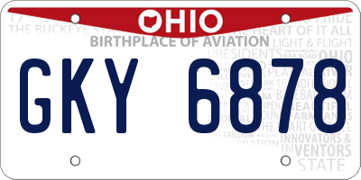 OH license plate GKY6878