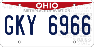 OH license plate GKY6966
