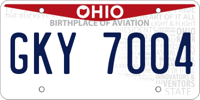 OH license plate GKY7004