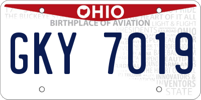 OH license plate GKY7019