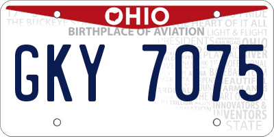 OH license plate GKY7075